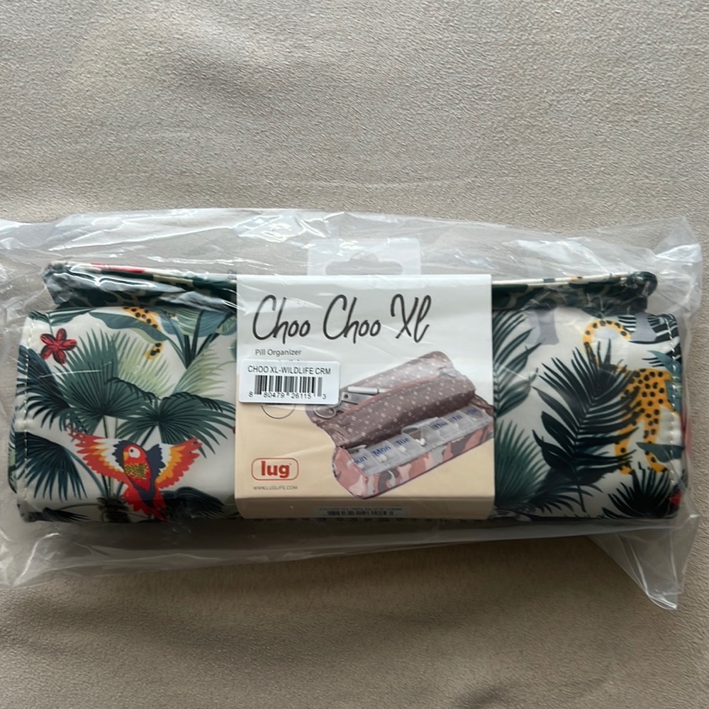 NWT Lug Choo Choo XL Pill Organizer in Wildlife Cream